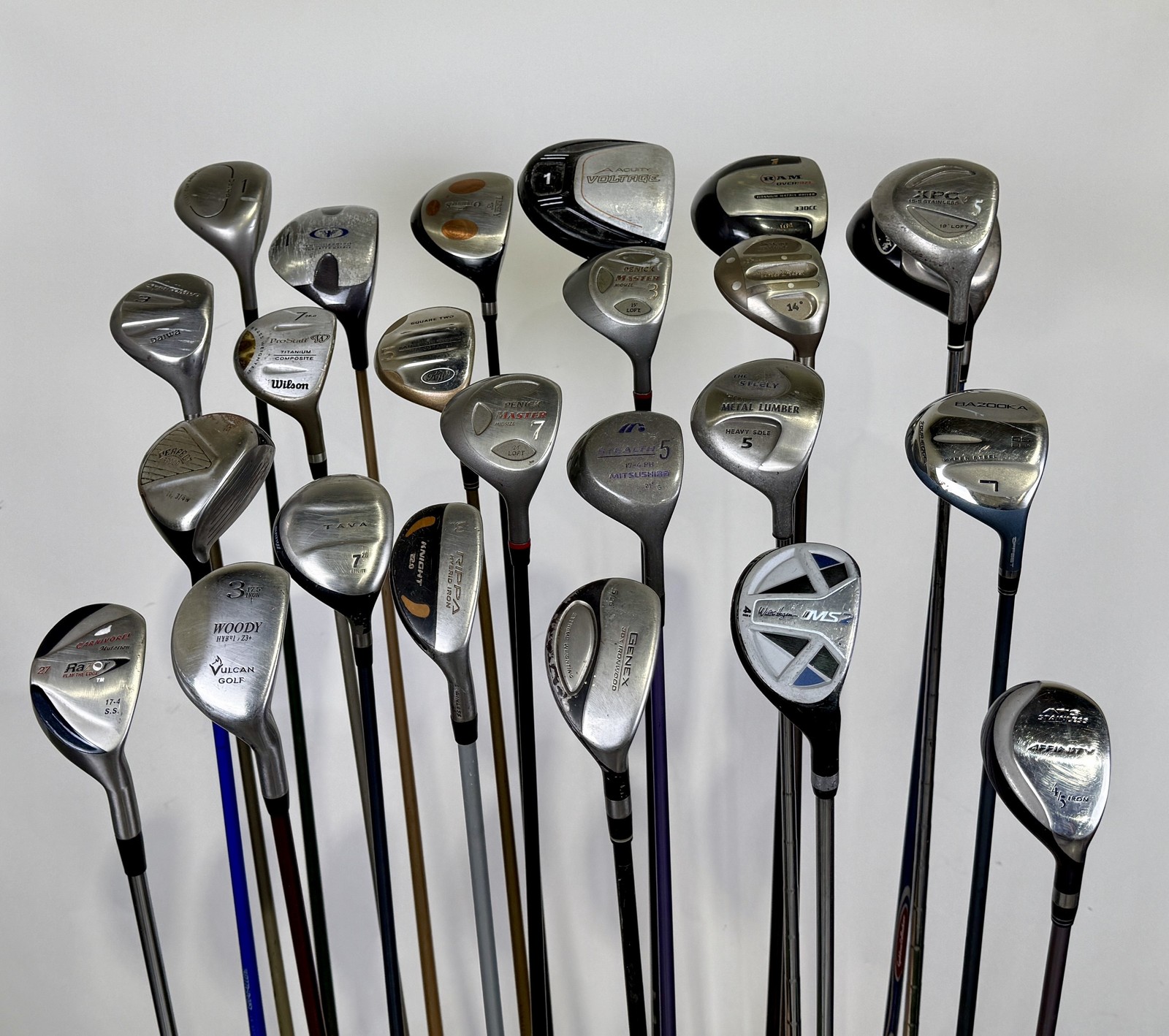 Wholesale Lot of 24 Golf Clubs -Drivers, Fairway, and Hybrids Assorted