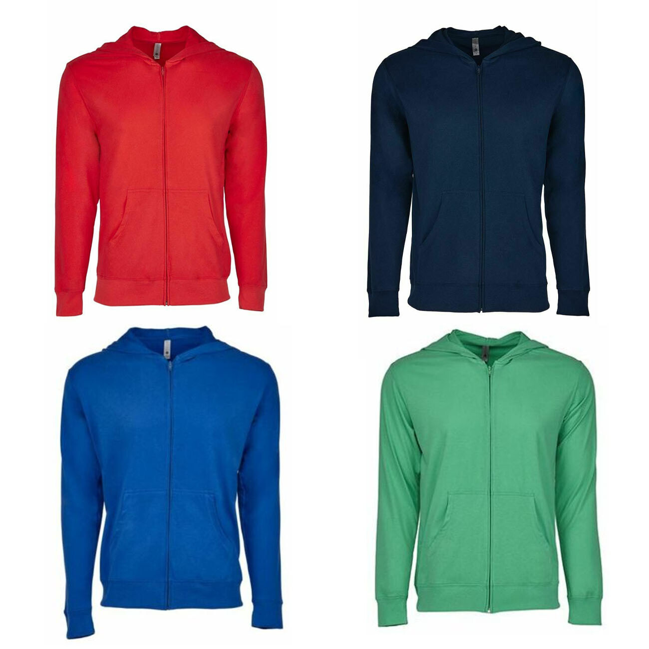 Men's Sweatshirt Hoodie Lightweight "NEXT LEVEL" Full Zip Hooded Jacket -Unisex