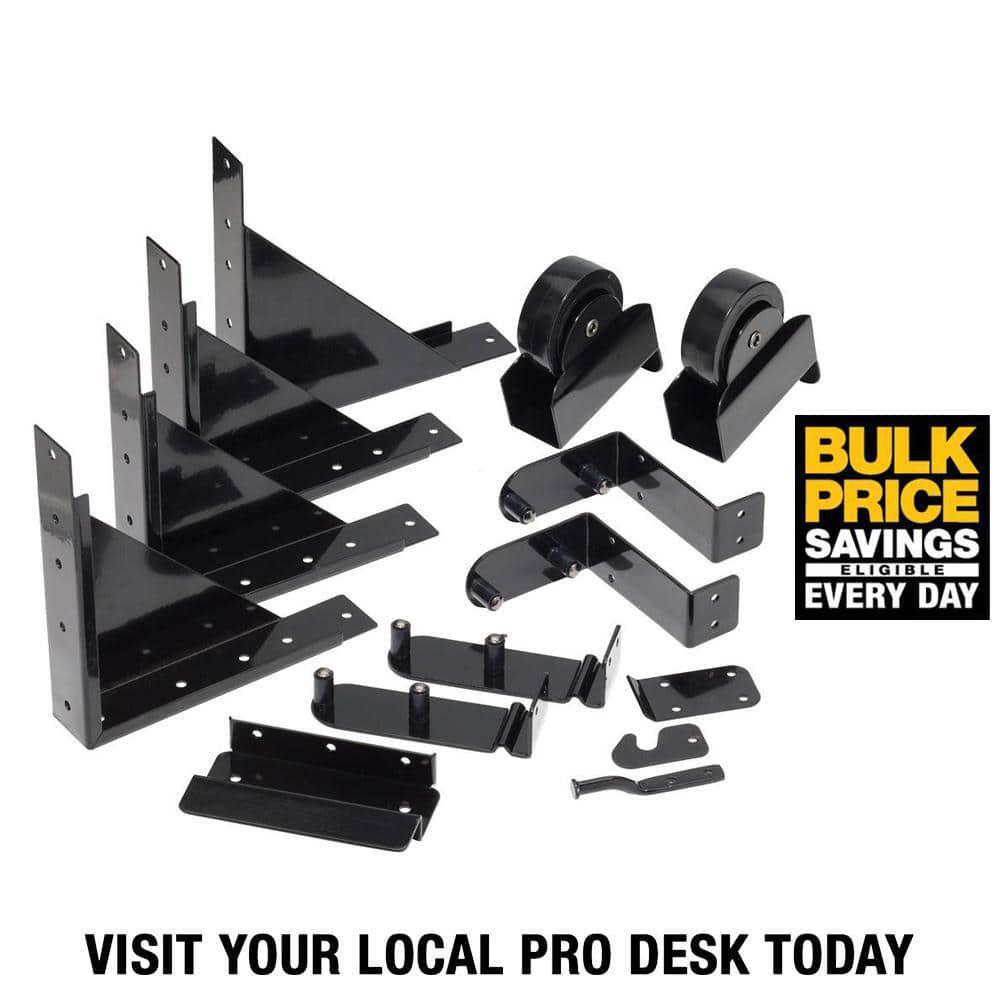 Pylex Deck Hardware Kit Sliding Gate Rust Resistant Powder Coated Steel Black