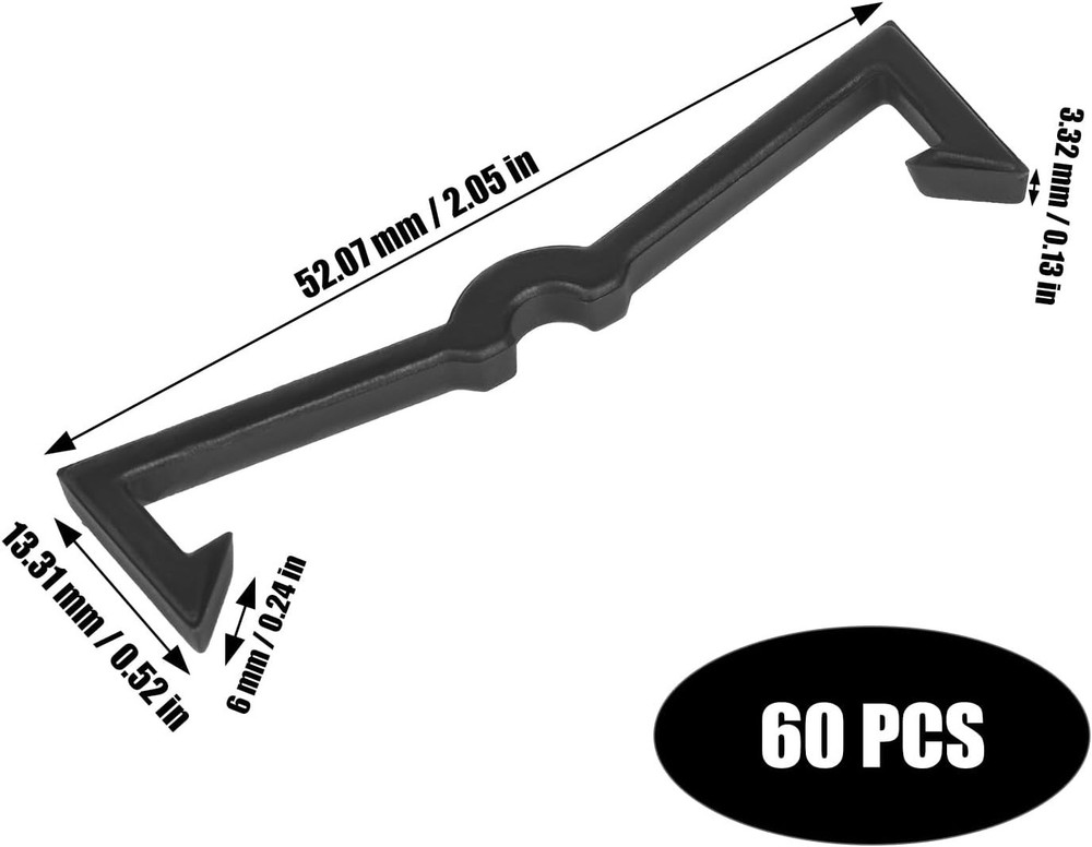 60 Pcs Black Plastic Pegboard Hook Locks for Secure Display & Organization