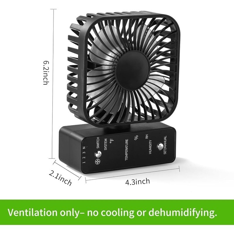 Dual Fan Plant Growth System Real Time Humidity Control Adjustable Airflow 2Pack