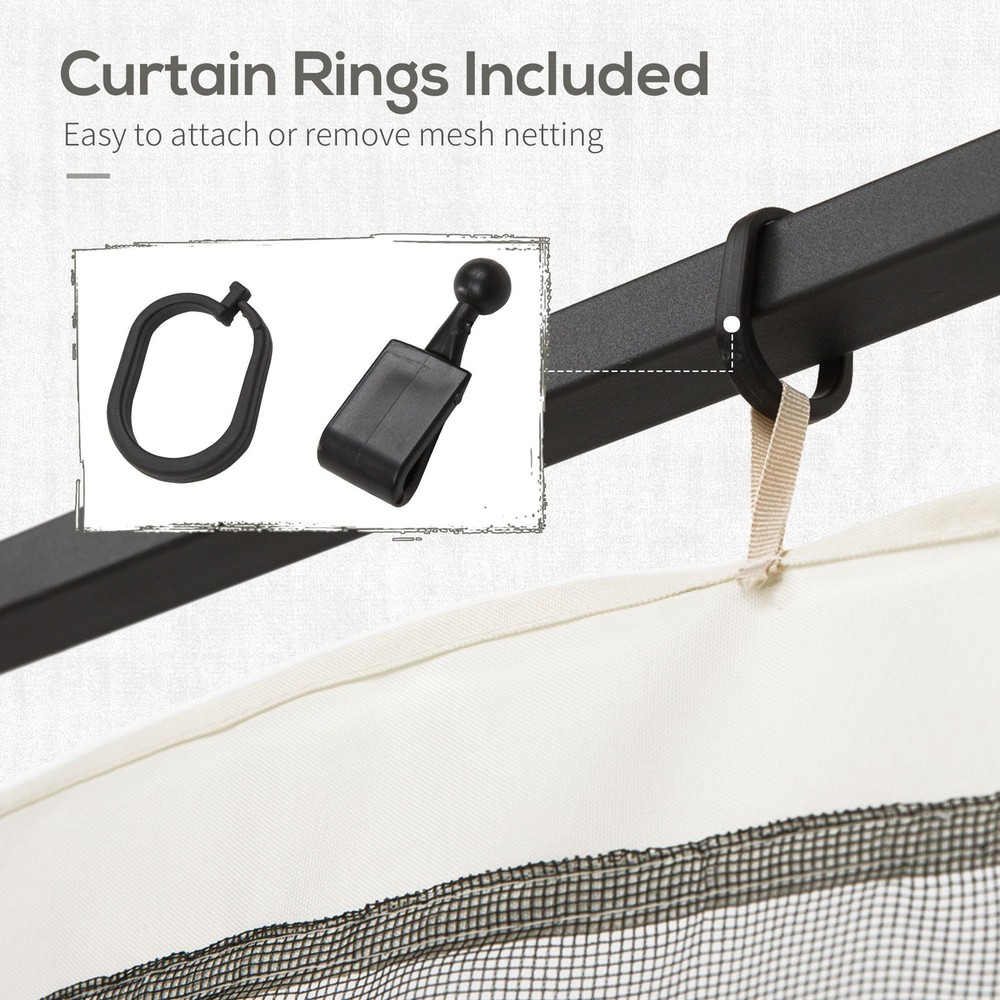 Gazebo Screen Replacement: 4-Piece Mesh Curtains, 13.2'x6.8', Polyester