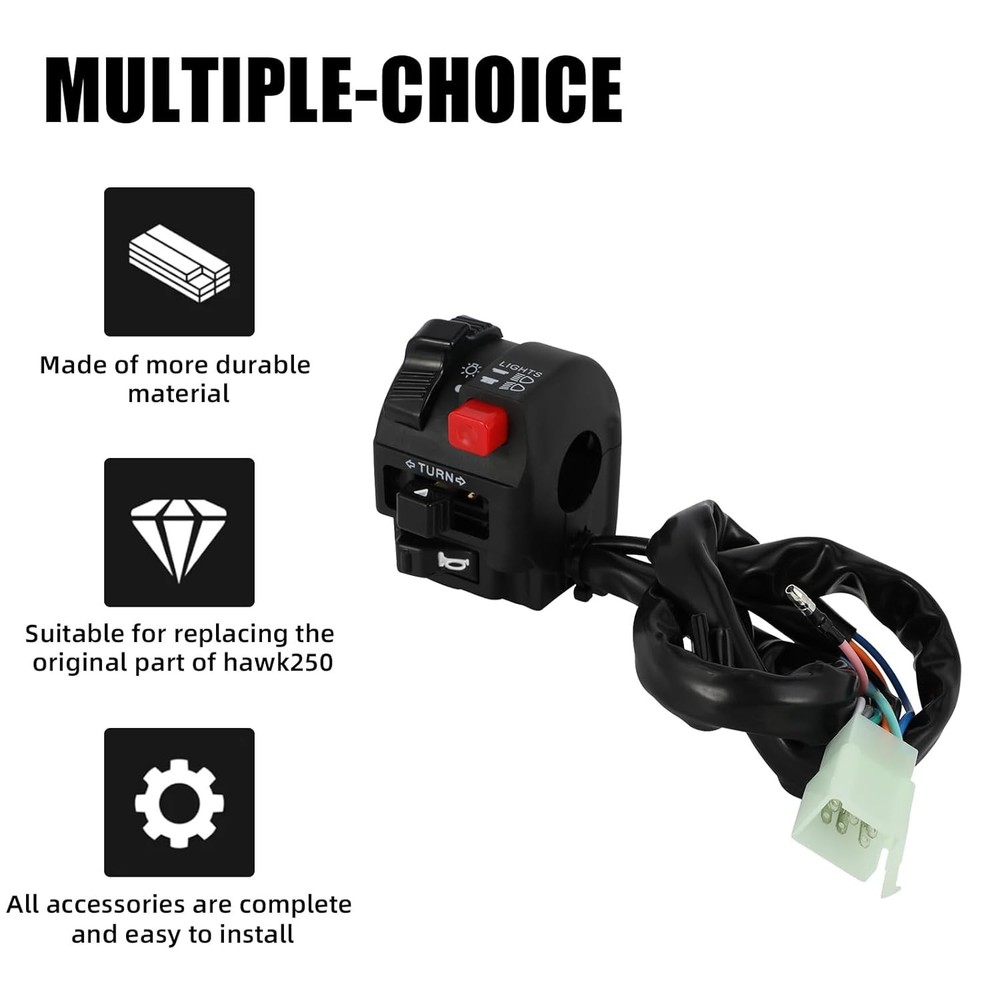Left Handlebar Switch for Hawk 250 – Turn Signal, Light & Horn Button
