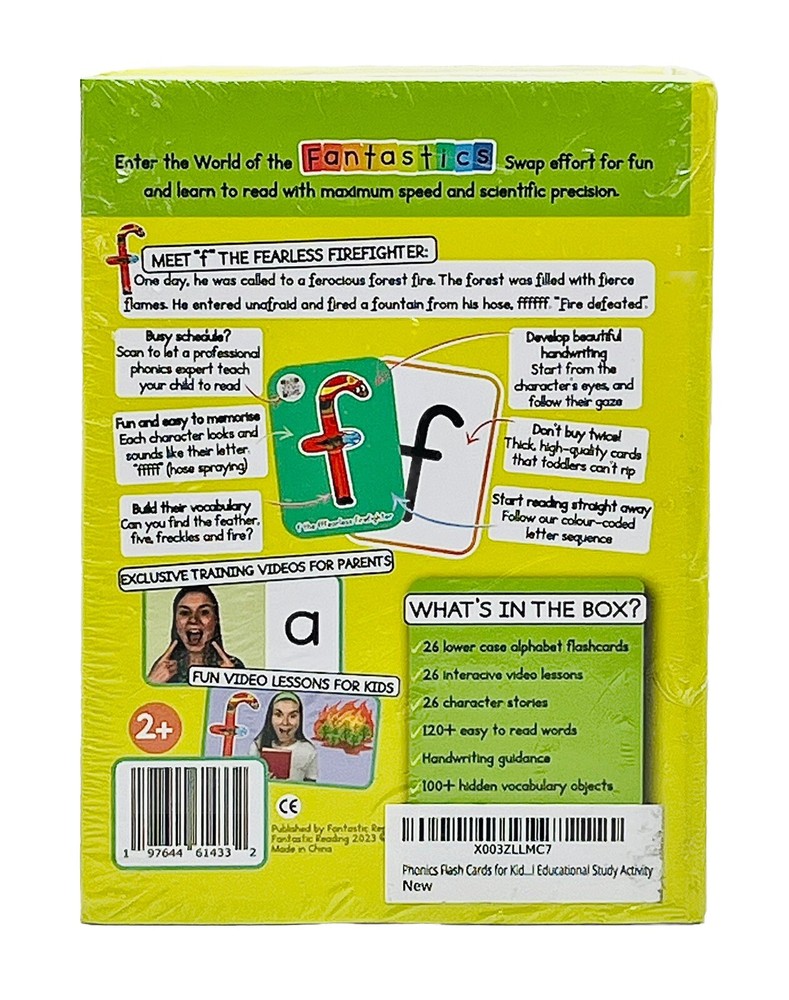 Phonics Flashcards w/ Interactive Video Lessons Children Educational Reading NEW