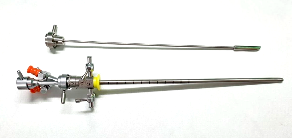 Laparoscopic Cystoscopy Sheath 17FR With Double Channel Bridge SS Instruments