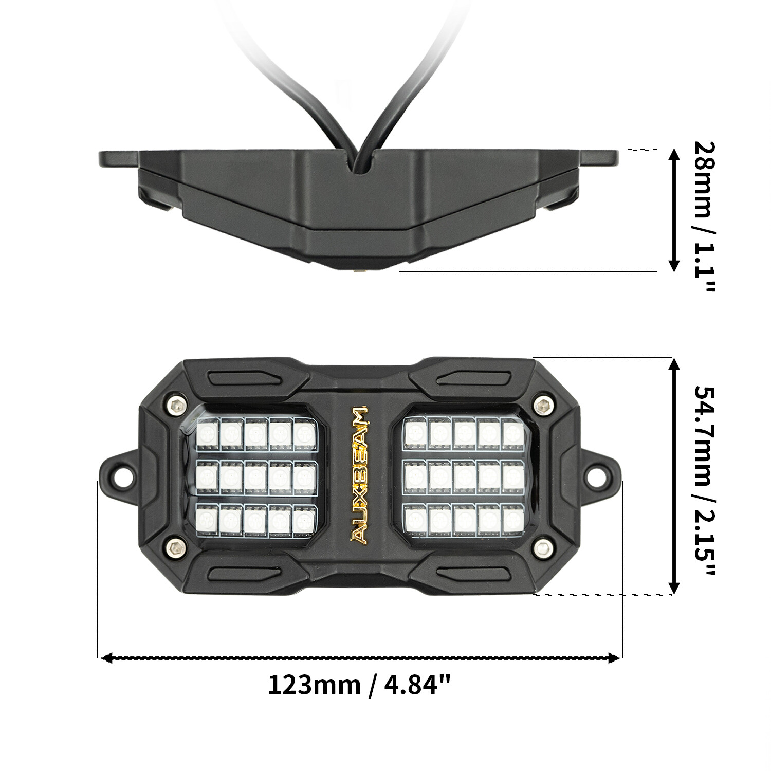 AUXBEAM 8 Pods RGB LED Rock Lights Kit Underglow Neon Light 120W Super Bright