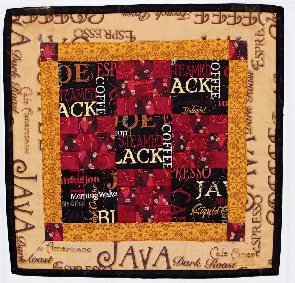 Black Java Coffee Espresso Handmade Table Quilt REDUCED