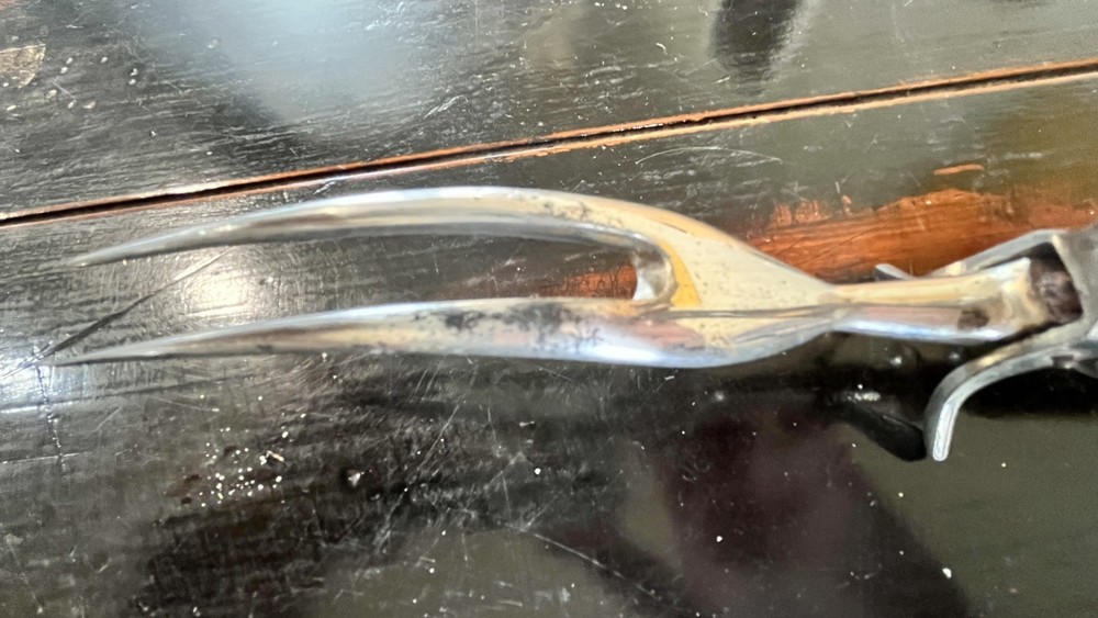 Vintage '20's Kickstand Serving Fork with Trim & Bakelite Handle 10"