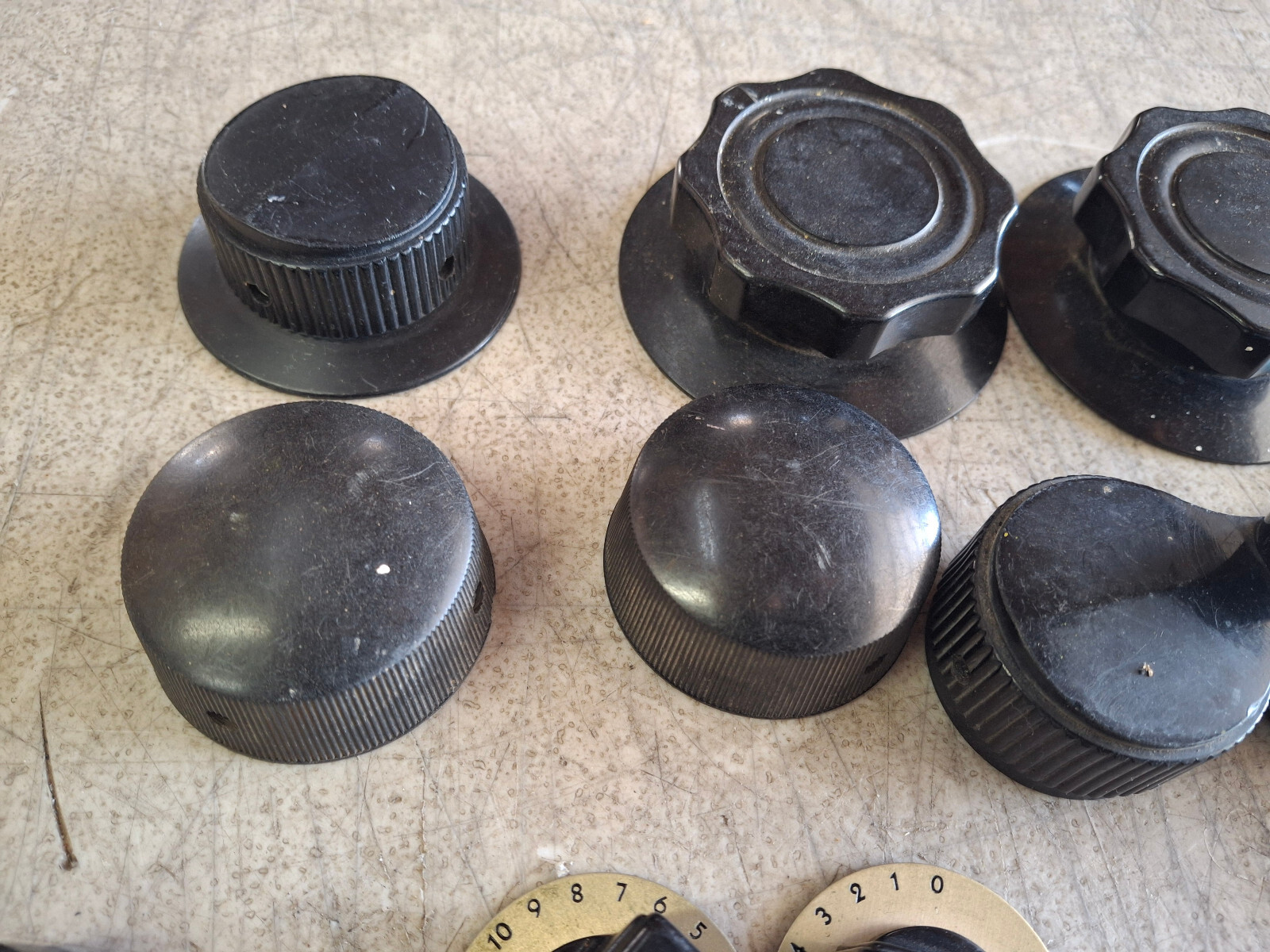 Lot of 40 Vintage Ham Radio Dials Indicator Knobs