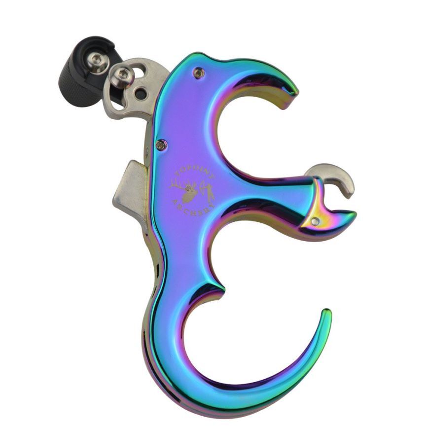 3 or 4 Finger Archery Release Aids Grip Caliper Trigger Compound Bow Target