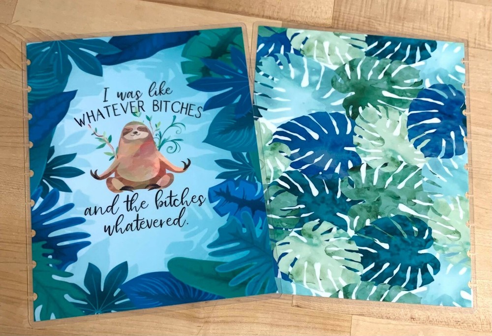Sloth 'Whatever' Cover Set for use with Classic Happy Planner