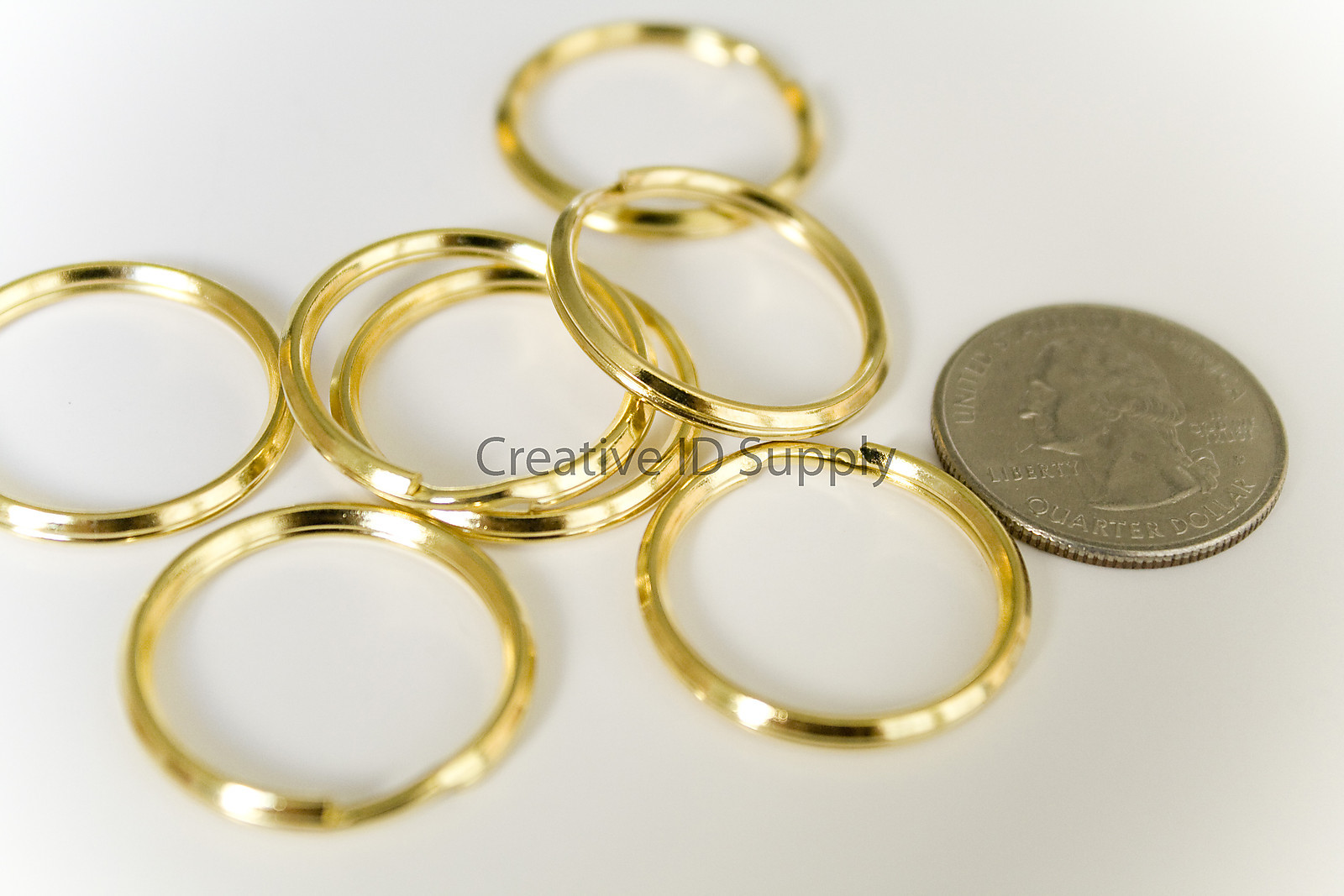LOT OF 100 pcs KEY CHAIN SPLIT RING 1" (24mm) ~ GOLD
