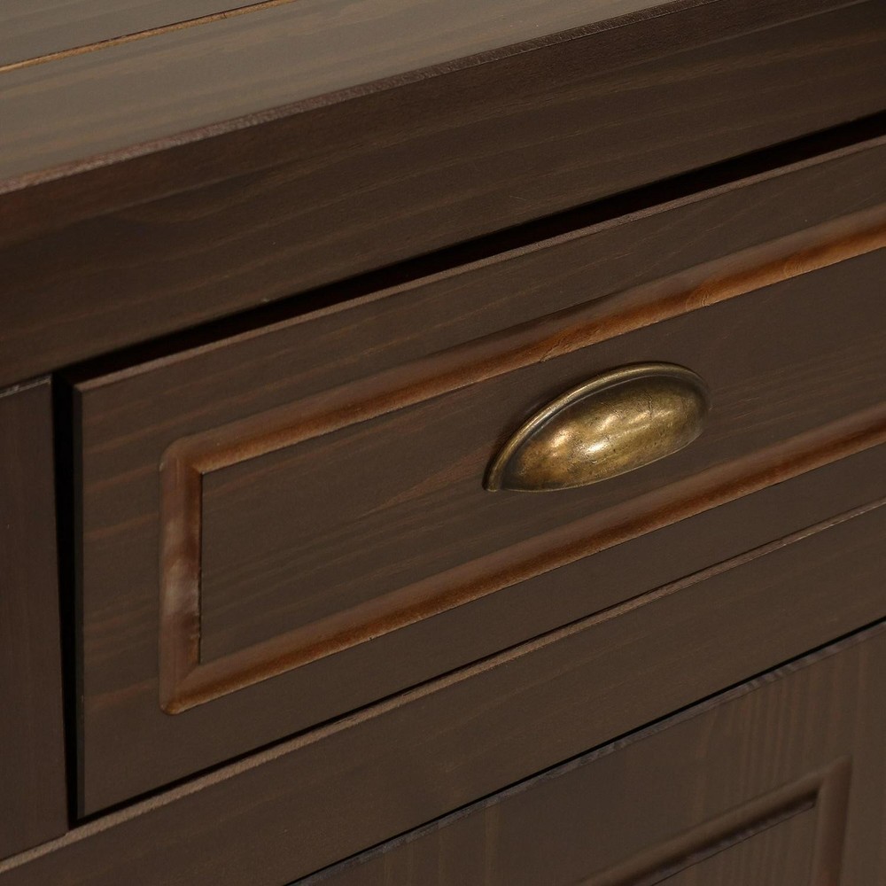 Solid Pine Sideboard With 3 Drawers And 3 Doors - 32 In