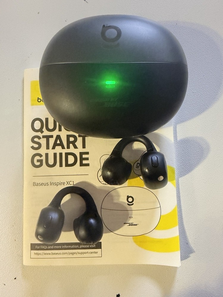 Baseus Inspire XC1 Wireless Bluetooth Ear-hook Earbuds Black with Charging Case