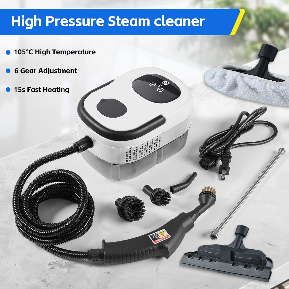 2500W LCD Maquina de limpieza a vapor limpiador para auto carro casa hogar US