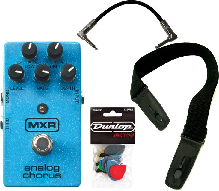 MXR M234 Analog Chorus Pedal w/ Patch Cable, Strap, and Pick Pack