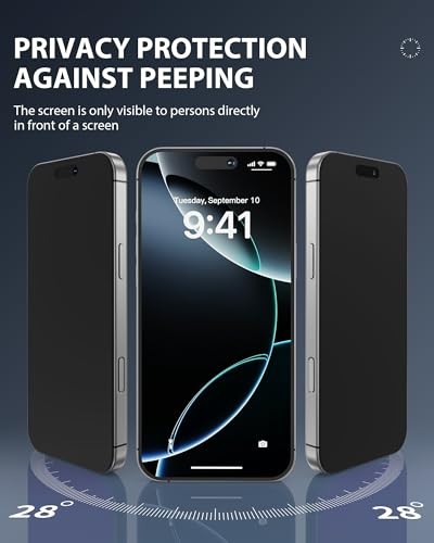 Compatible for iPhone 17 Privacy Screen Protector iPhone 17 - 6.3 inch Black