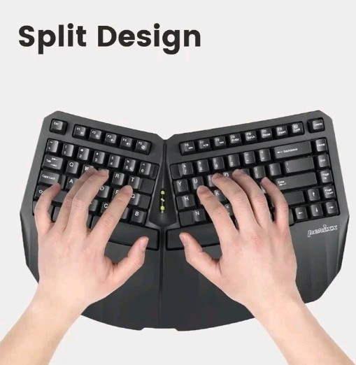 Perixx PERIDUO-813B US, Wireless Ergonomic Compact Keyboard & Vertical Mouse