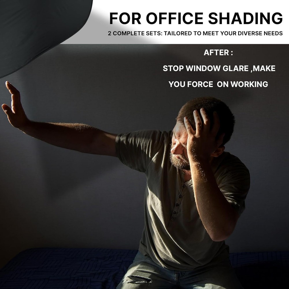 40-Inch Adjustable Desk Window Shade - Essential Glare Reducer for Workspaces