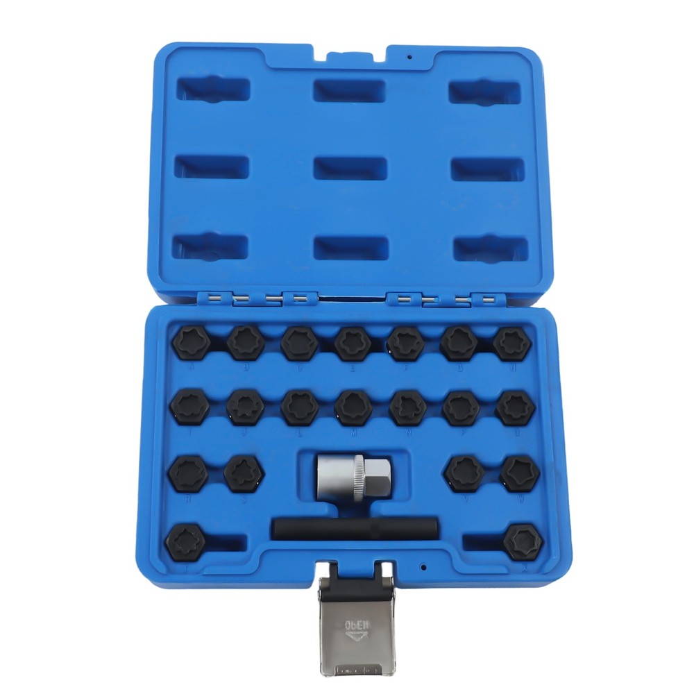 22pcs Universal Wheel Locking Key Socket Wheel Rim Lug Nut Master Removal Tool