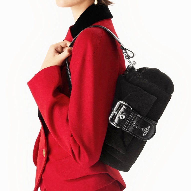 Vivienne Westwood Hazel Treasure Handbag Suede Black outlet F/S JP [DDP]