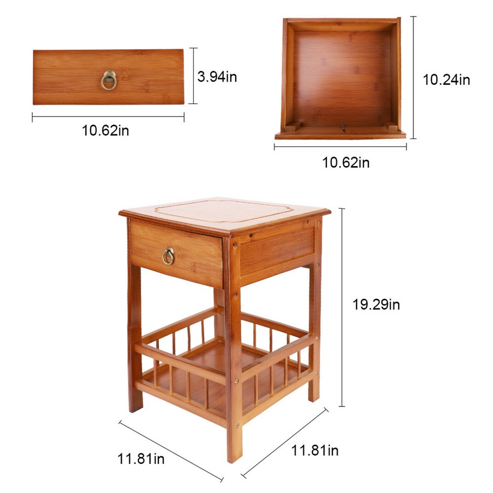 Multi Purpose Nightstand Bedside Table Sofa End Table Furniture Storage W/Drawer