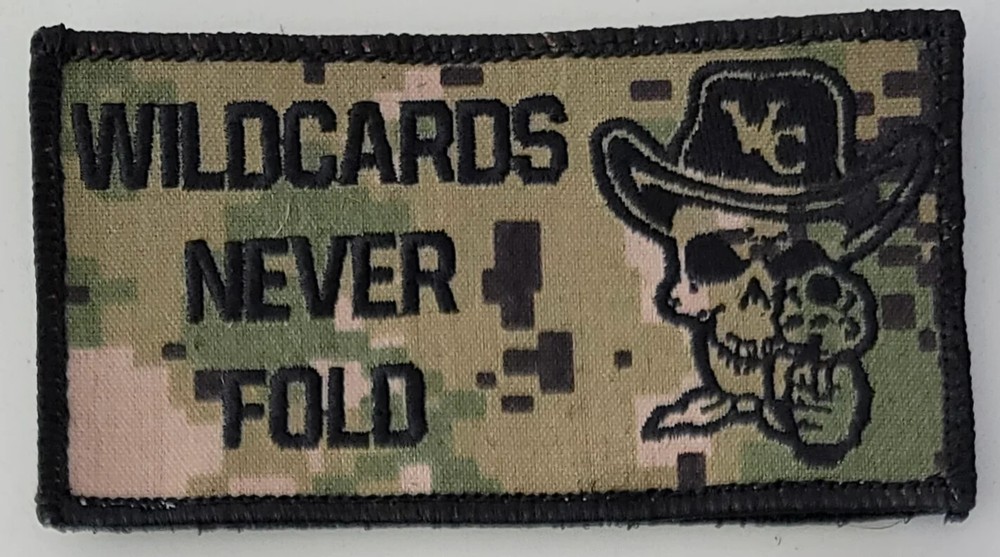 NAVY HSC-23 WILDCARDS NEVER FOLD FLAG HOOK & LOOP EMBROIDERED PATCH