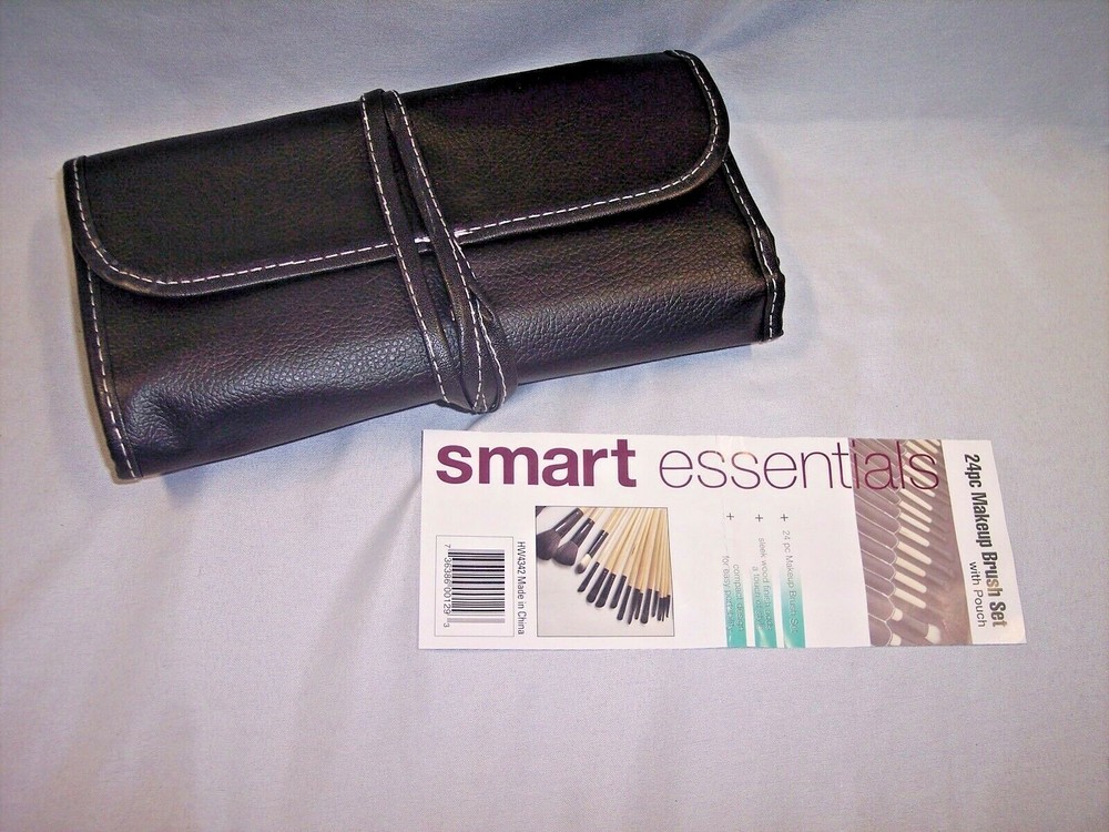 Makeup Brush Set Make Up Black (24-Piece) with Case Smart Essentials