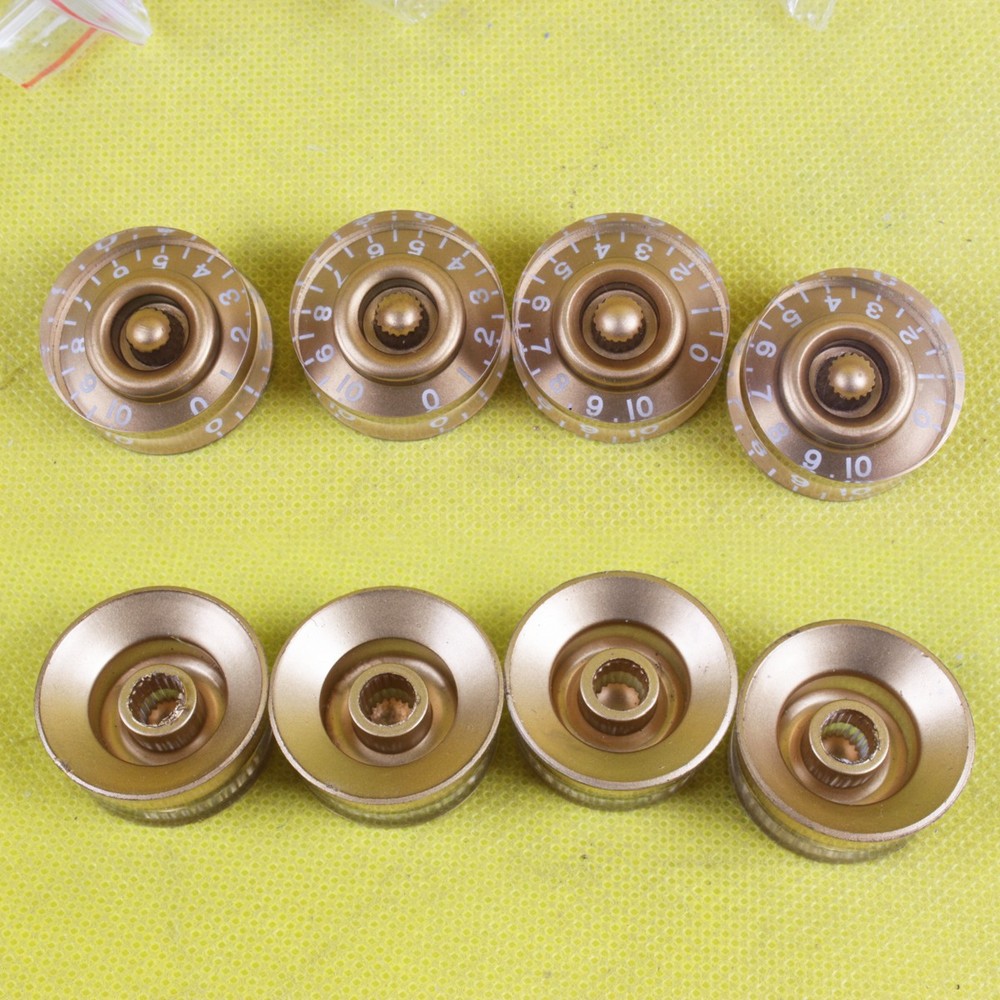 4Pcs Gold Guitar Speed Knobs Set Volume Tone for Electric Guitars