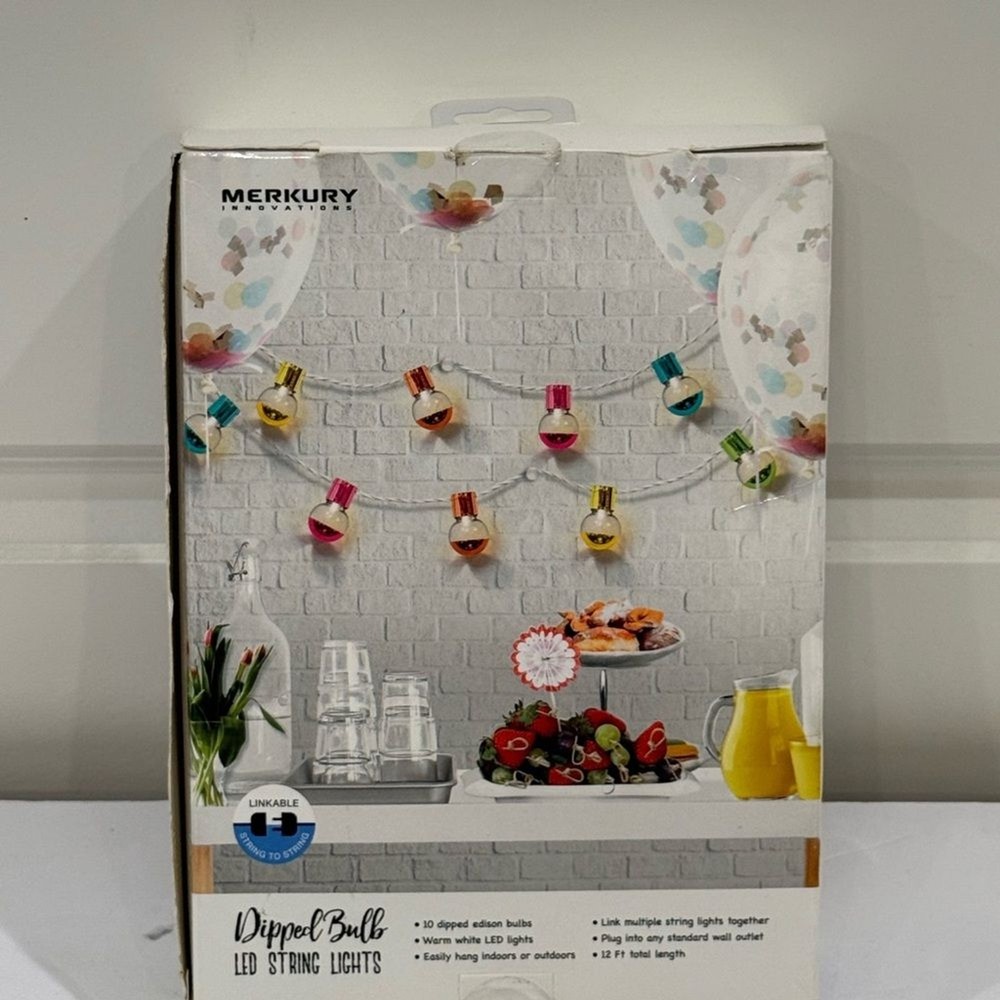 NEW MERKURY Innovations Multicolor Dipped Bulb LED String Lights