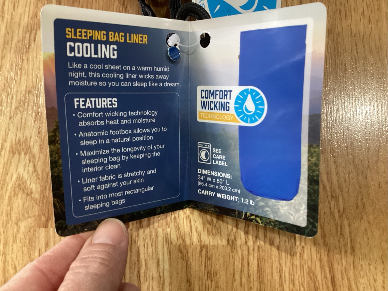 Slumberjack Cooling Wicking Sleeping Bag Liner 80" L x 34" Summer Camping NWT