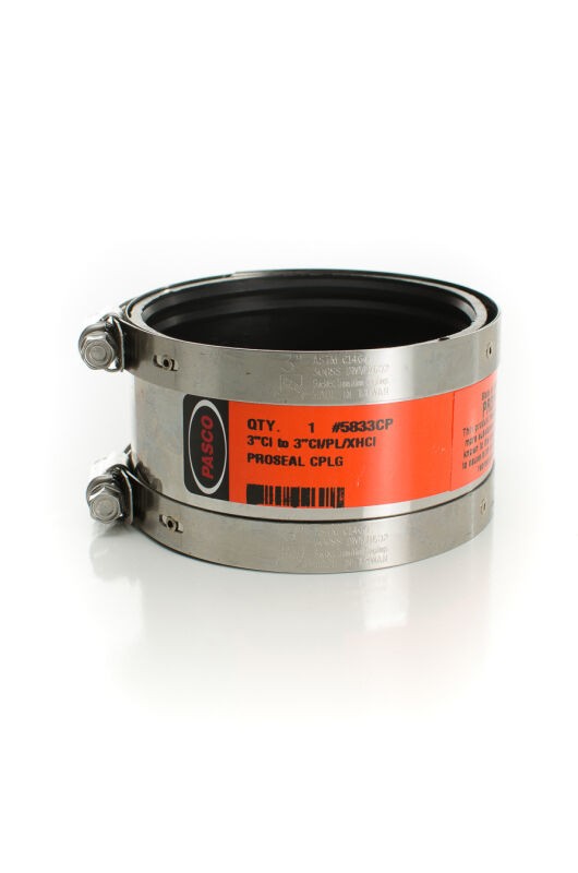 PASCO 5833CP Transition Coupling 3" SS Cast Iron/Plastic/Copper/Steel