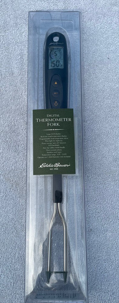 Eddie Bauer Digital LED Light Thermometer Barbeque BBQ Grill Fork New