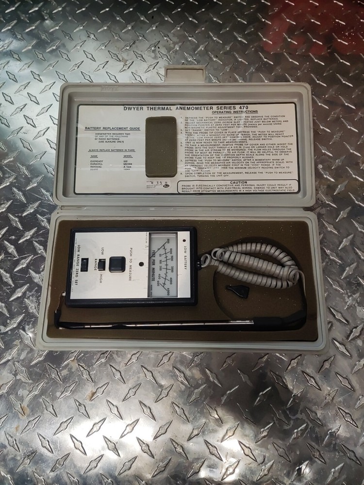 Dwyer Instruments Thermal Anemometer - SERIES 470 w/Case Meter Probe