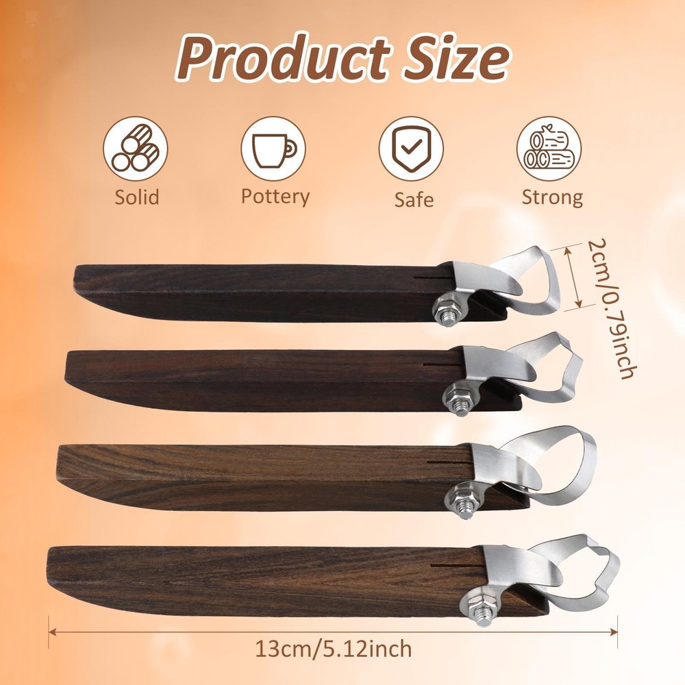 4Pcs Pottery Cup Handle Shape Tool Pottery Clay Tools for Clay Sculptures