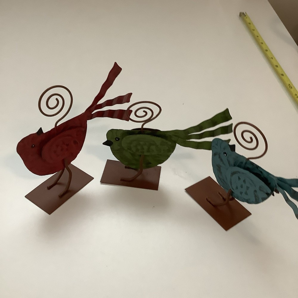 Three Metal Three D Bird Shaped Letter Or Photo Holders
