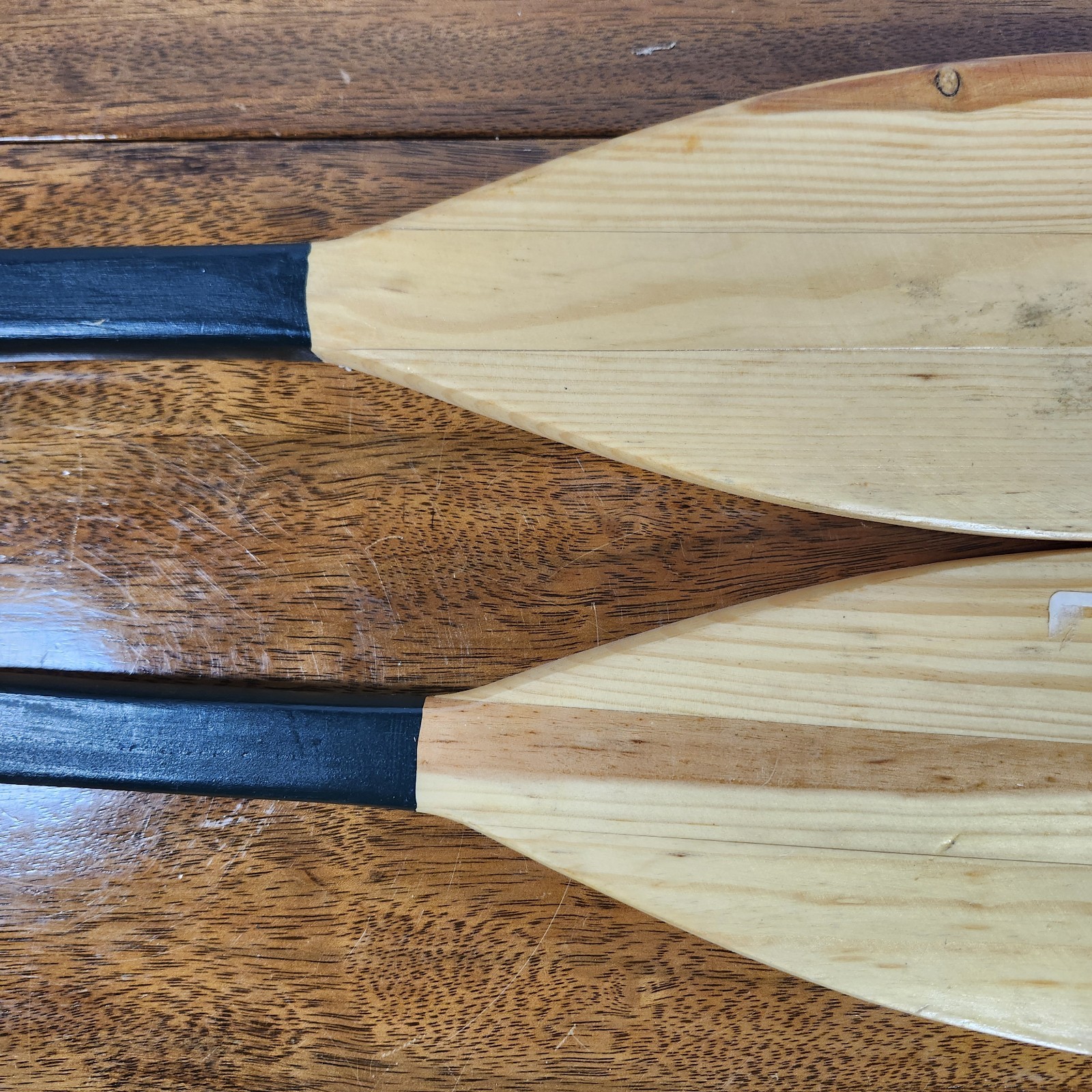 Pair of Canoe Paddles with Moose and Tree Design, Decorative Wooden Outdoor Gear