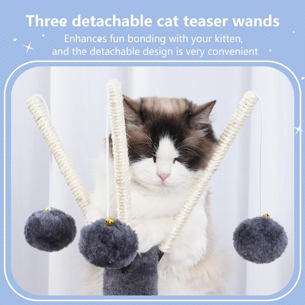 Cat Tree Tower, Scratching Posts with Removable Toys, Cozy Condo, Platform, Hamm