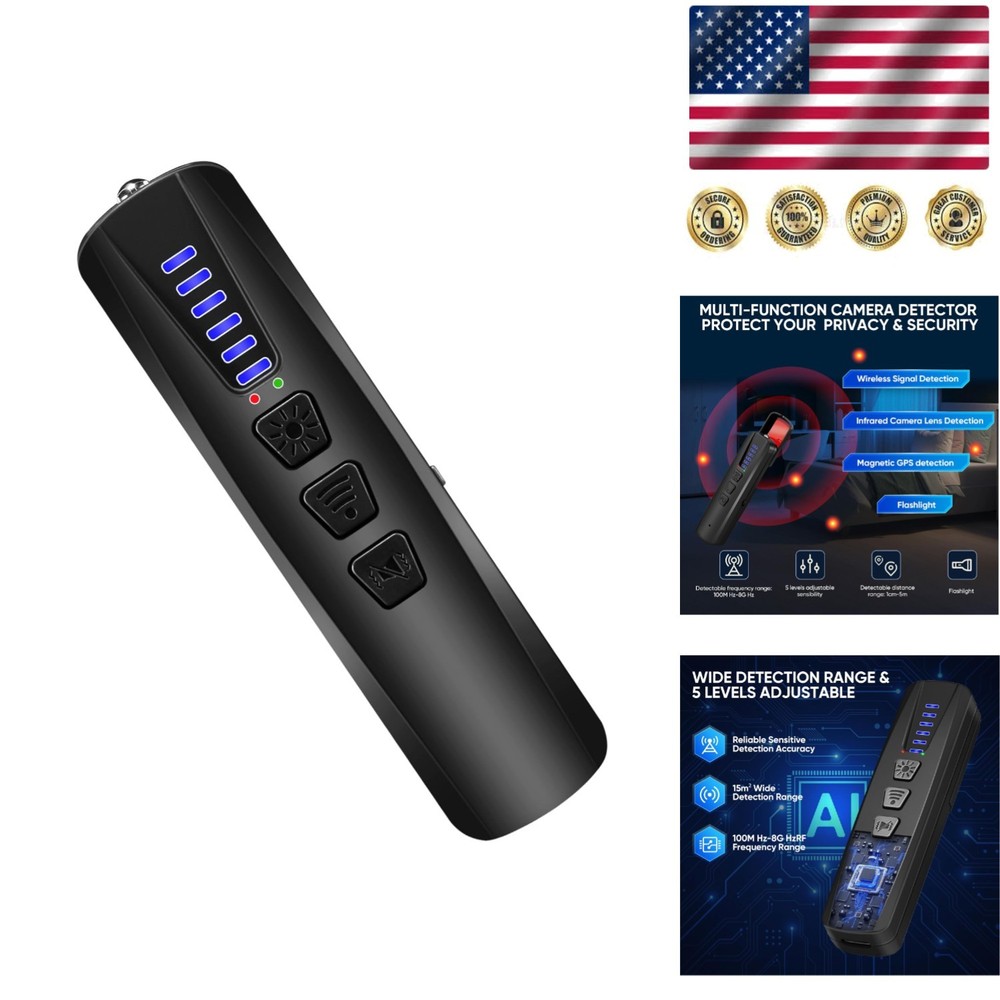 High-Sensitivity AI Camera Detector – Battery-Powered Security Device for Travel