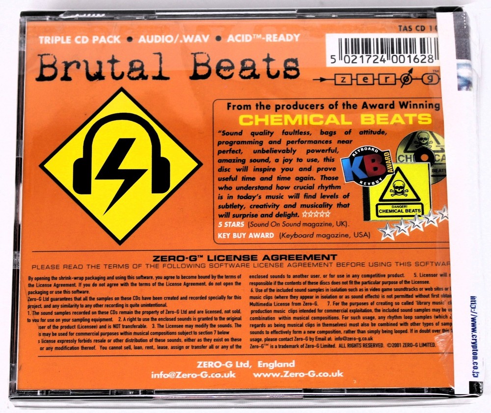 Zero-G Brutal Beats Sample Library/Sound Library/Sampling Triple CD 2001