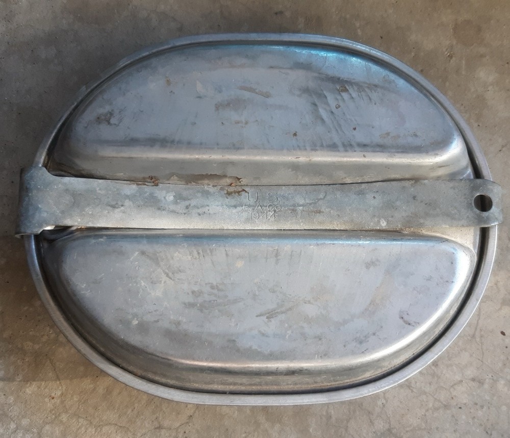 Original Dated 1945 WWII U.S. Army Meat Can Mess Kit