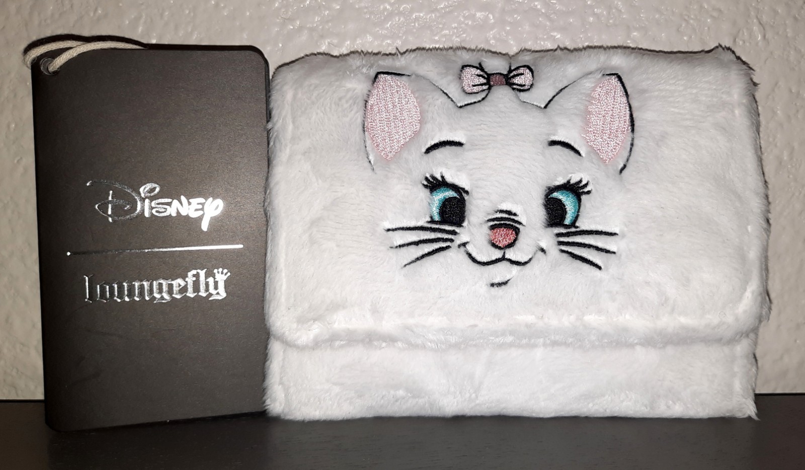Disney The Aristocats Marie "I'm A Lady" Fuzzy Plush Flap Wallet Loungefly🎀🆕️
