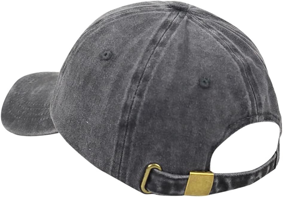 Animal Fox Head Hat, Adjustable Washed Cotton One Size, Embroidered Black