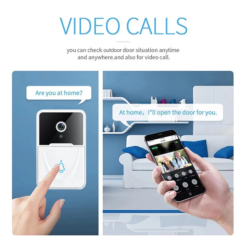 Smart Wireless WiFi Video Doorbell Phone Camera Door Bell Ring Intercom Security