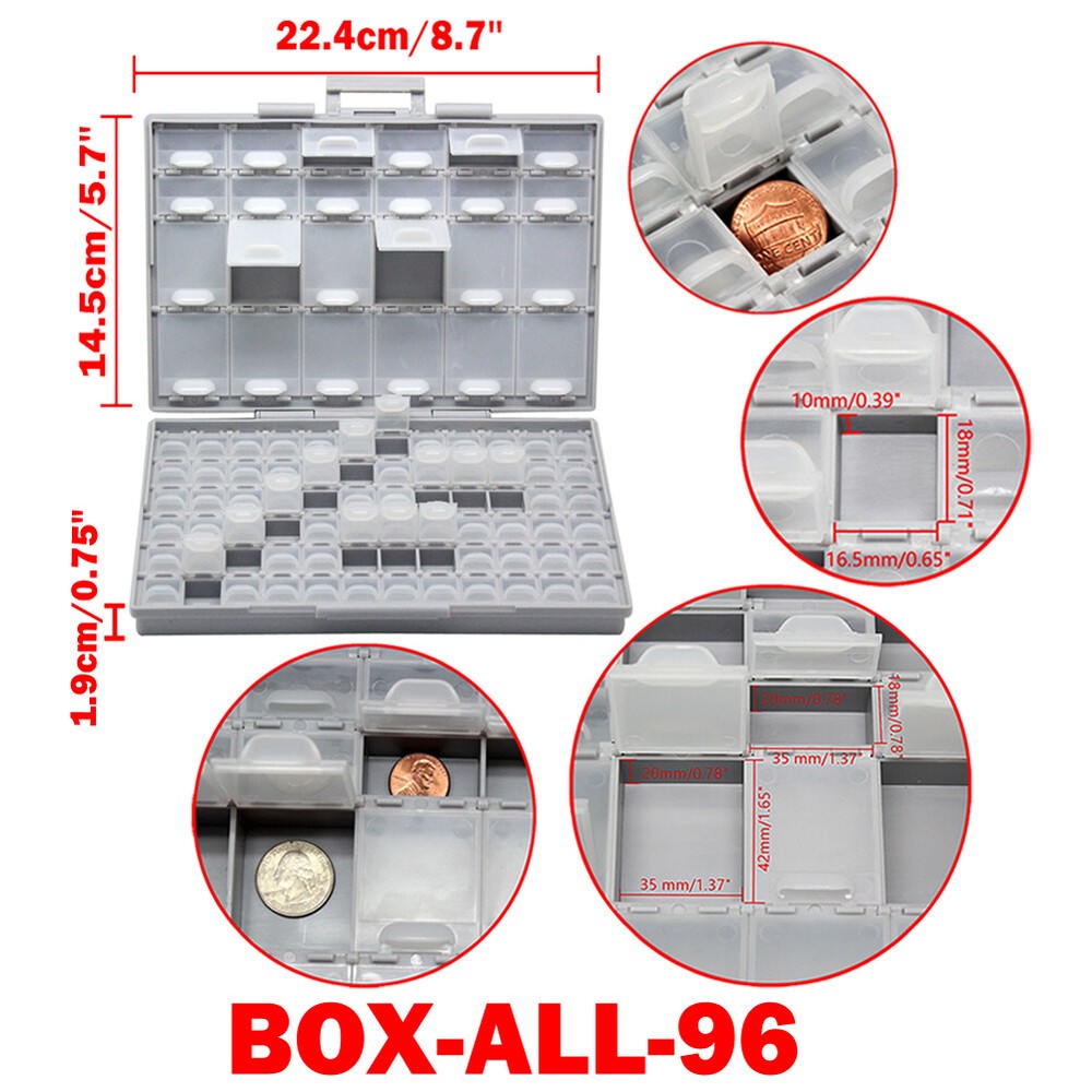 2 units AideTek BOXALL48+96 Lids Combo empty compartments Beads part Box