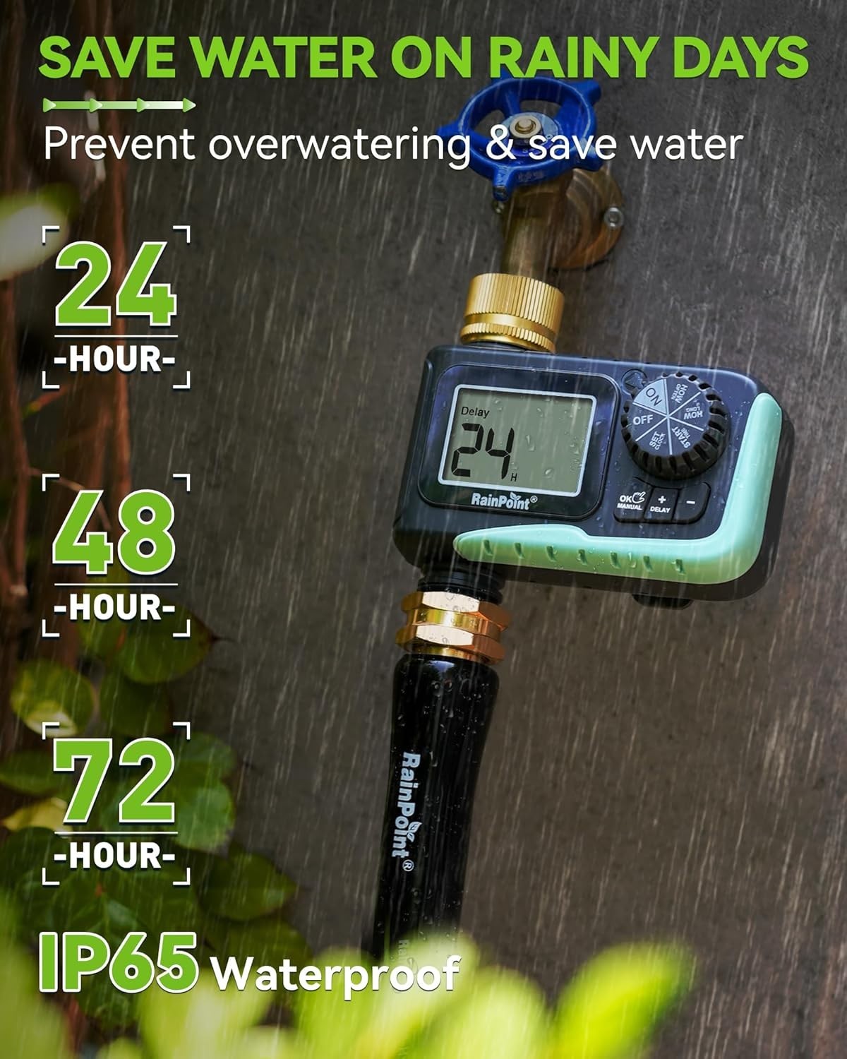 Customizable Water Timer with Brass Inlet for Lawns & Gardens – Digital Design