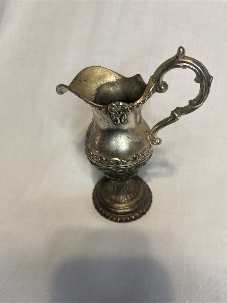 antique 19Th Century Silver-plated pewter ewer