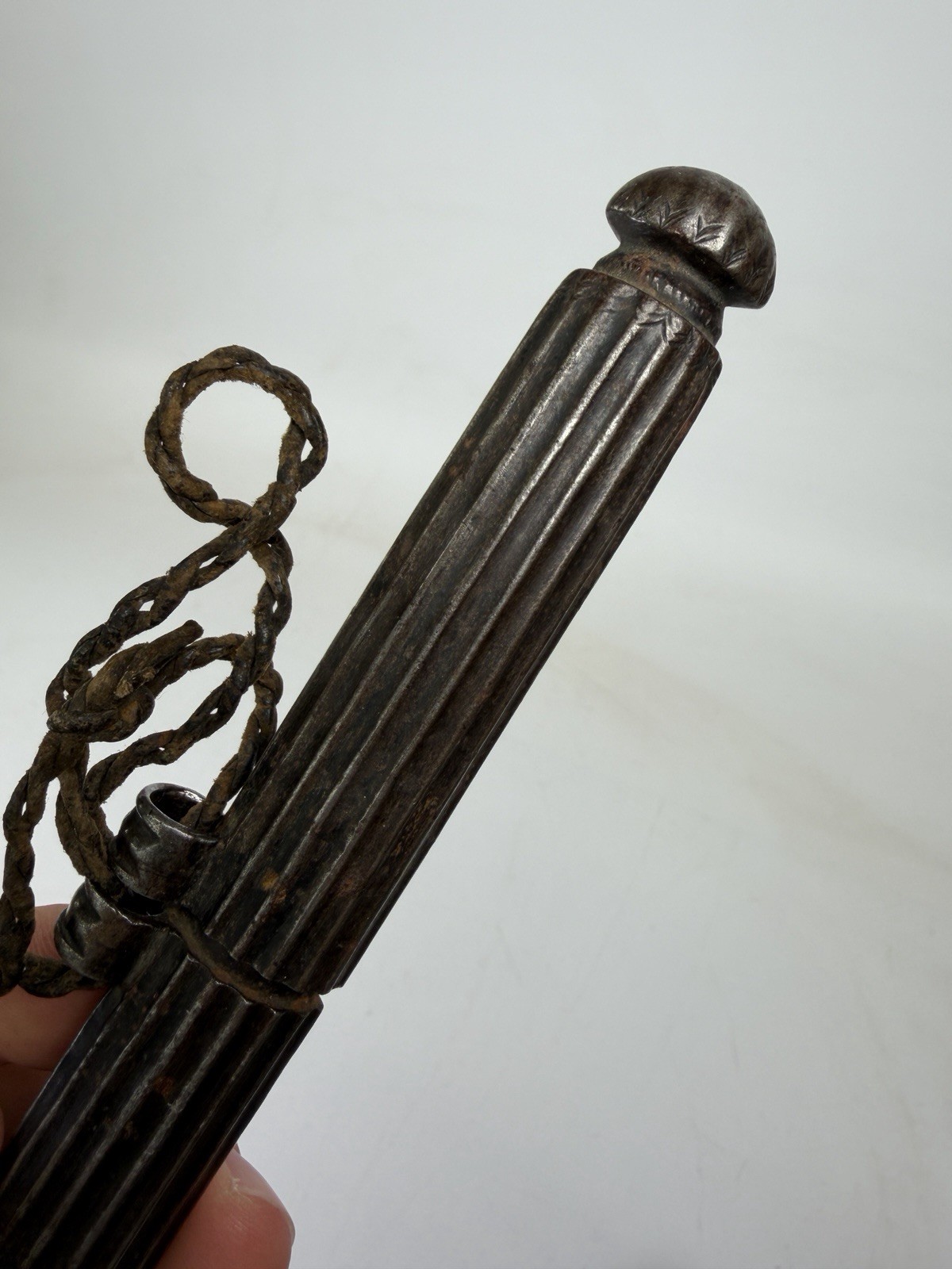 Finely Chased Iron Pen Case Scabbard Holder Tibet Tibetan 17-18TH Century