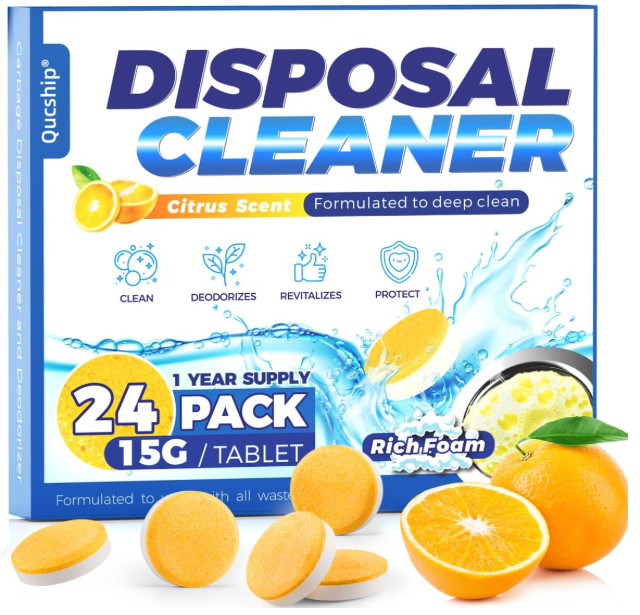 Foaming Garbage Disposal Cleaner Deodorizer Tablets - 24 Pack