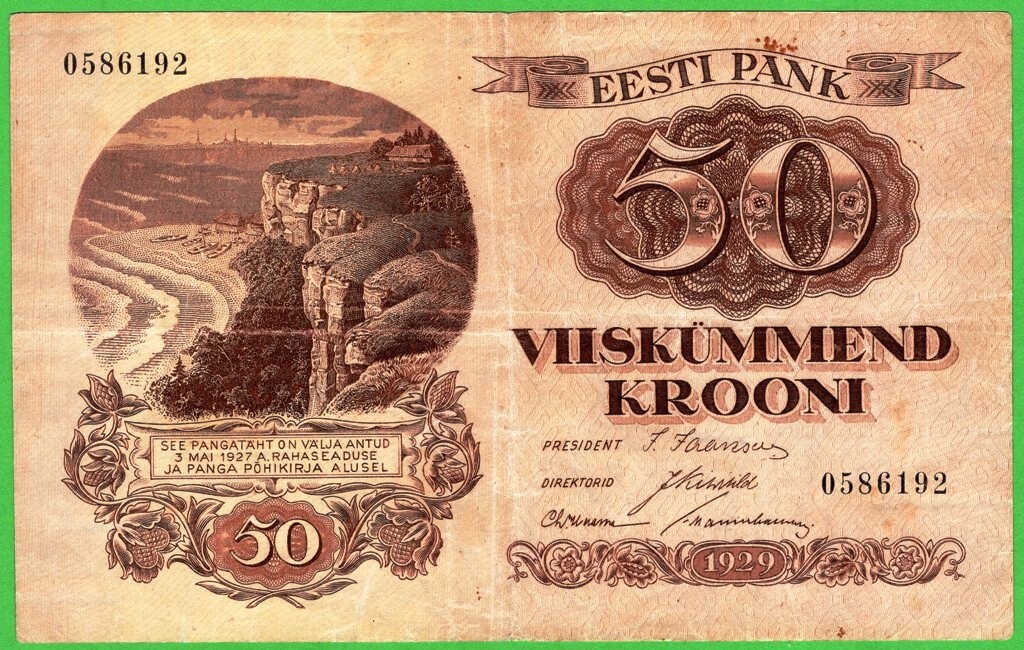 Estonia, 50 Krooni, 1929,  P65a,  VF